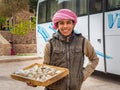 Sinai / Egypt - 03/25/2016: A young bedouin sells souvenirs at the foot of Mount Sinai on the territory of St. CatherineÃ¢â¬â¢s